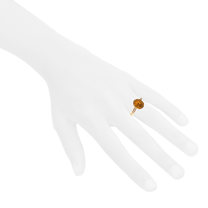Bague Fred Mademoiselle Delphine en or rose,  citrine et diamants - Detail D1