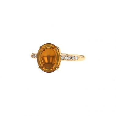 Anello Fred Mademoiselle Delphine in oro rosa,  quarzo citrino e diamanti