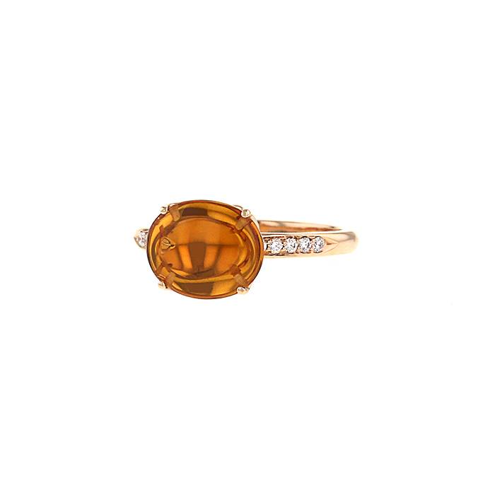 Fred Mademoiselle Delphine ring in pink gold,  citrine and diamonds - 00pp