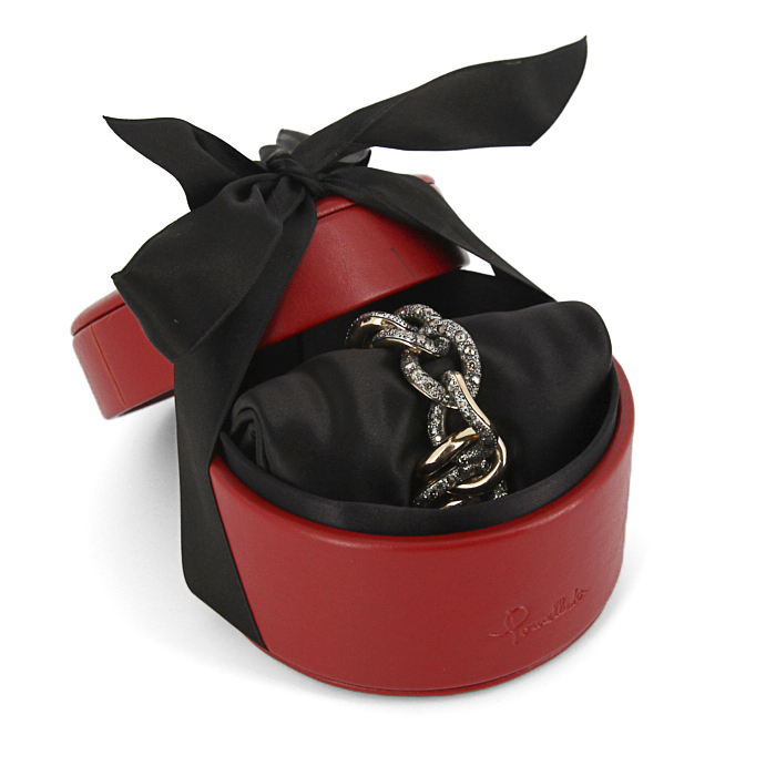 Bracelet Pomellato Tango en or rose,  argent et diamants brun