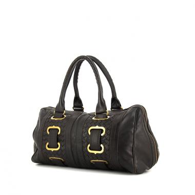 Bolso de mano Bottega Veneta en cuero trenzado marrón