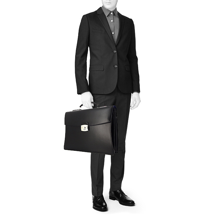 Porte-documents Dupont en cuir noir - Detail D1