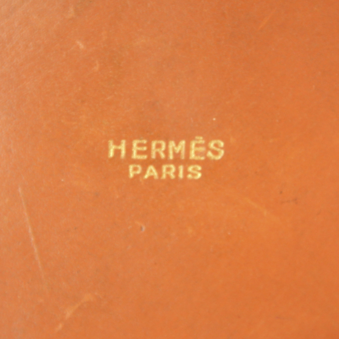 Borsa da spalla o a mano Hermes Mangeoire in pelle Barenia marrone - Detail D3