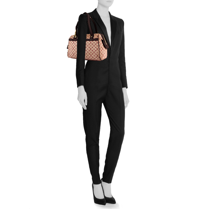 Louis Vuitton shoulder bag in burgundy monogram canvas and burgundy leather - Detail D1