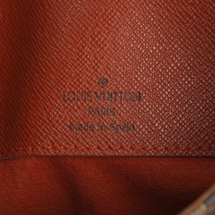 Bolso bandolera Louis Vuitton Musette Salsa modelo pequeño en lona a cuadros ébano y cuero marrón - Detail D3