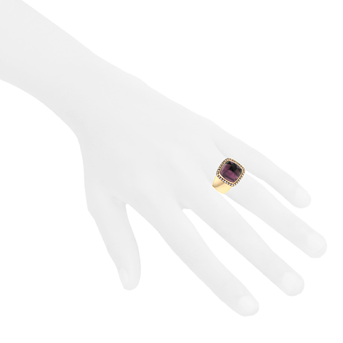 Fred Pain de Sucre medium model ring in pink gold,  diamonds and amethyst - Detail D1
