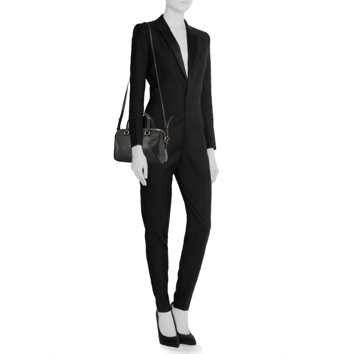 Borsa Saint Laurent Duffle modello piccolo in pelle nera - Detail D1