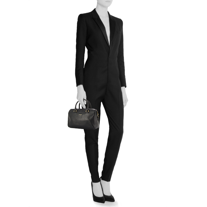 Borsa Saint Laurent Duffle modello piccolo in pelle nera - Detail D2