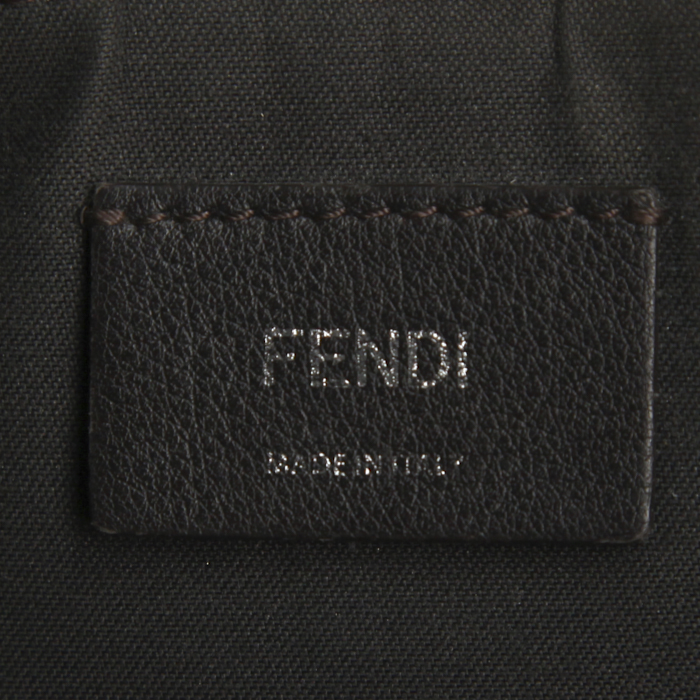 Sac bandoulière Fendi By the way en cuir marron et vert-kaki - Detail D4
