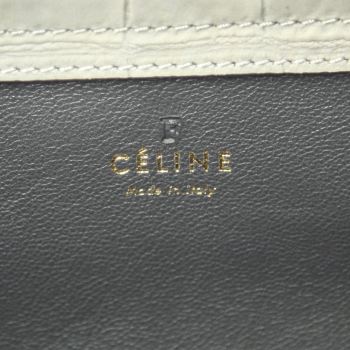 Celine Phantom large model handbag in grey leather - Detail D3