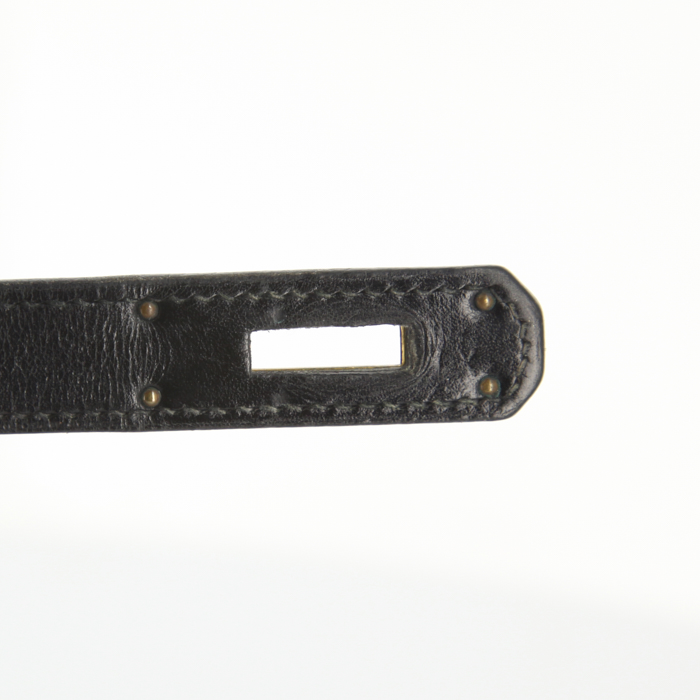 Hermes Kelly 32 cm handbag in black box leather - Detail D4