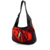 Gucci Bardot handbag in orange, red and yellow multicolor canvas and black leather - 00pp thumbnail