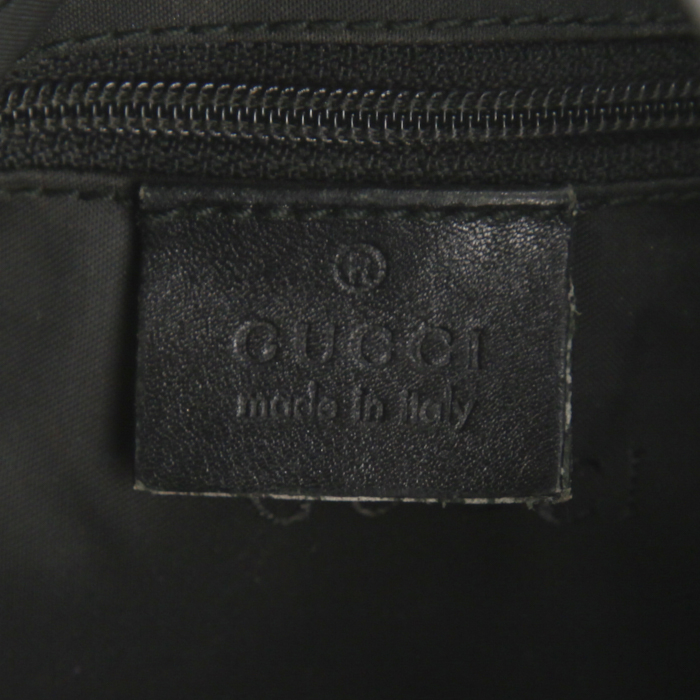 Sac à main Gucci Bardot en tissu multicolore orange , rouge et jaune et cuir noir - Detail D3