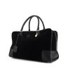 Borsa da viaggio Loewe Amazona in pelle nera e camoscio nero - 00pp thumbnail