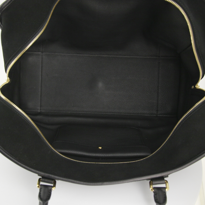 Loewe Amazona travel bag in black leather and black suede - Detail D2