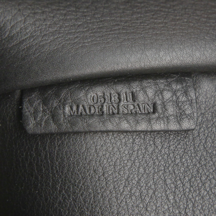 Borsa da viaggio Loewe Amazona in pelle nera e camoscio nero - Detail D3