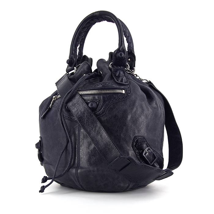 Pompon leather handbag Balenciaga Brown in Leather  14268511