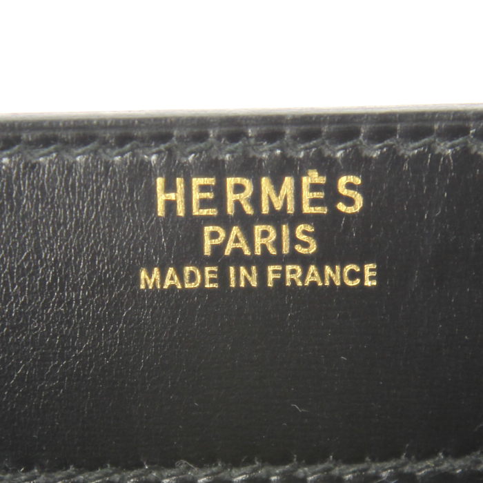 Porte-documents Hermes en cuir box noir - Detail D3