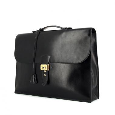 Porte-documents Hermes en cuir box noir