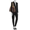 Shopping bag Louis Vuitton Batignolles in tela monogram marrone e pelle naturale - Detail D1 thumbnail