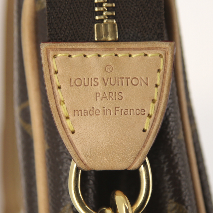 Louis Vuitton Eva pouch in brown monogram canvas and natural leather - Detail D4