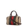 Gucci Boston Vintage Web handbag in brown, red and green monogram canvas and brown leather - 00pp thumbnail