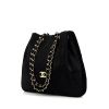 Bolso Cabás Chanel Petit Shopping en piel de potro negra y cuero negro - 00pp thumbnail