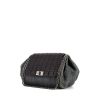 Chanel Petit Shopping shoulder bag in brown quilted leather and denim canvas - 00pp thumbnail