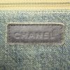 Chanel Petit Shopping shoulder bag in brown quilted leather and denim canvas - Detail D4 thumbnail