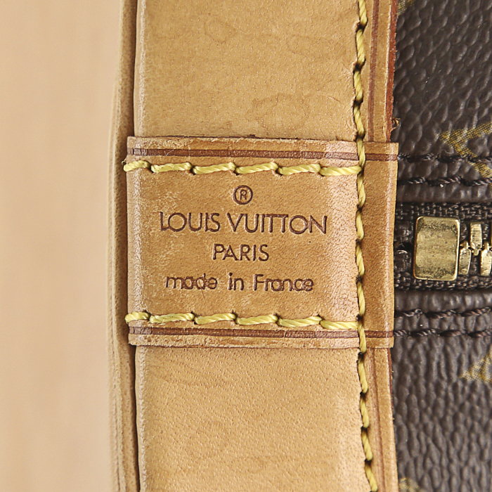 Sac à main Louis Vuitton Alma en toile monogram enduite et cuir naturel - Detail D3