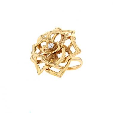 Anello Piaget modello grande in oro rosa e diamante
