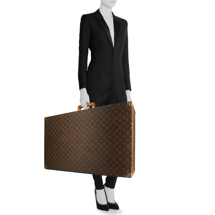 Maleta Louis Vuitton Alzer 70 en lona Monogram y cuero natural - Detail D1