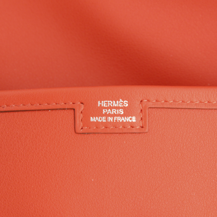 Hermes Jige pouch in red Swift leather - Detail D3