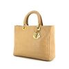 Dior large model handbag in beige quilted leather - 00pp thumbnail