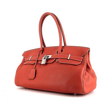 Bolso de mano Hermes Birkin Shoulder en cuero togo naranja Sanguine