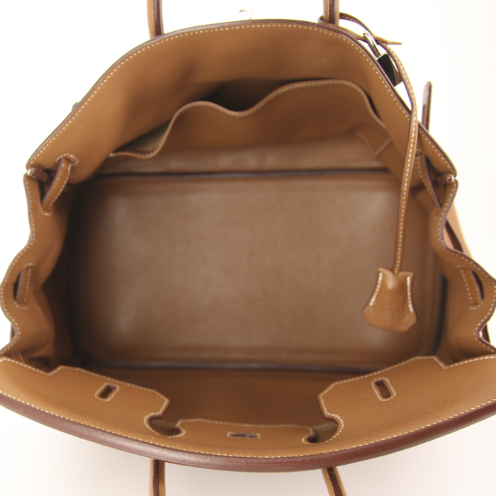 Borsa Hermes Birkin 35 cm in pelle taurillon clemence gold - Detail D2