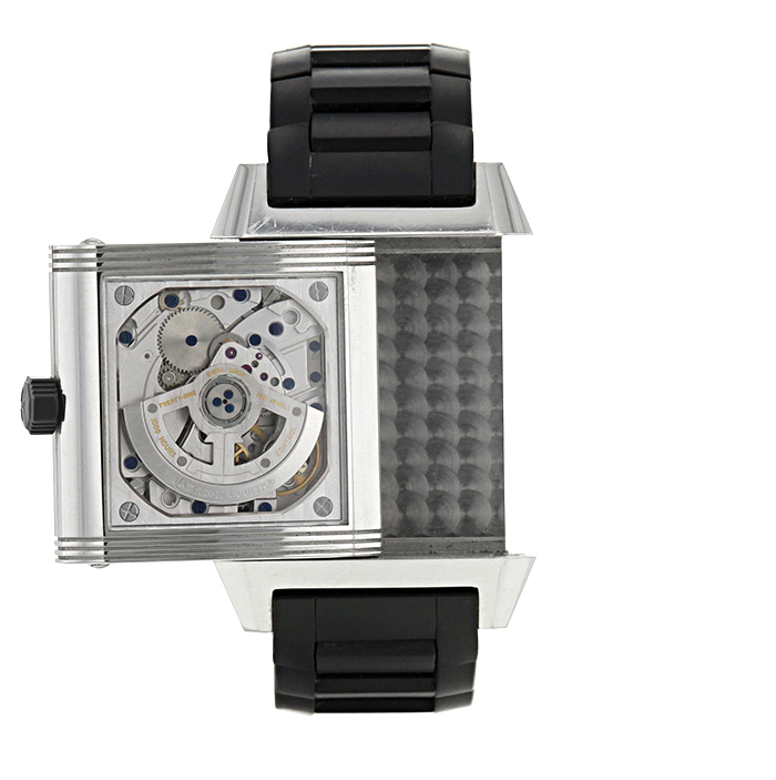 Montre Jaeger Lecoultre Reverso Squadra Hometime en acier Ref :  230877 Vers  2010 - Detail D1