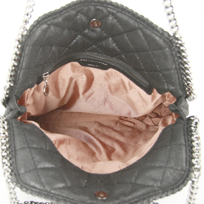 Sac à main Stella McCartney Falabella en toile matelassée noire - Detail D2