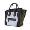 Celine Luggage medium model handbag in light blue and khaki foal and black leather - 00pp thumbnail