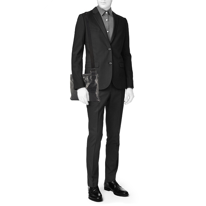 Borsa a tracolla Gucci in tela monogram nera - Detail D1