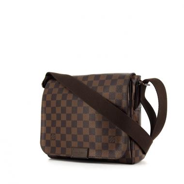 Sac besace Louis Vuitton District en toile damier ébène et cuir marron