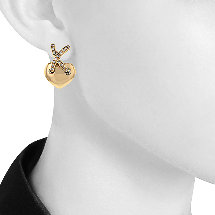 Chaumet Lien earrings in yellow gold and diamonds - Detail D1