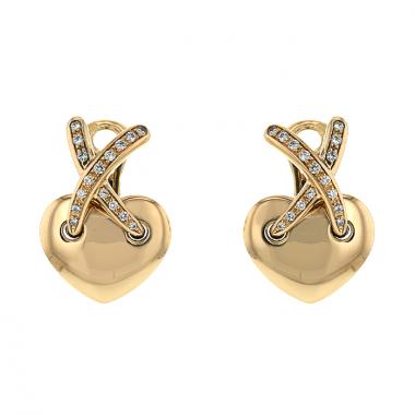 Paire de boucles d'oreilles Chaumet Lien en or jaune et diamants