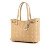 Dior Panarea shopping bag in beige canvas cannage and beige leather - 00pp thumbnail