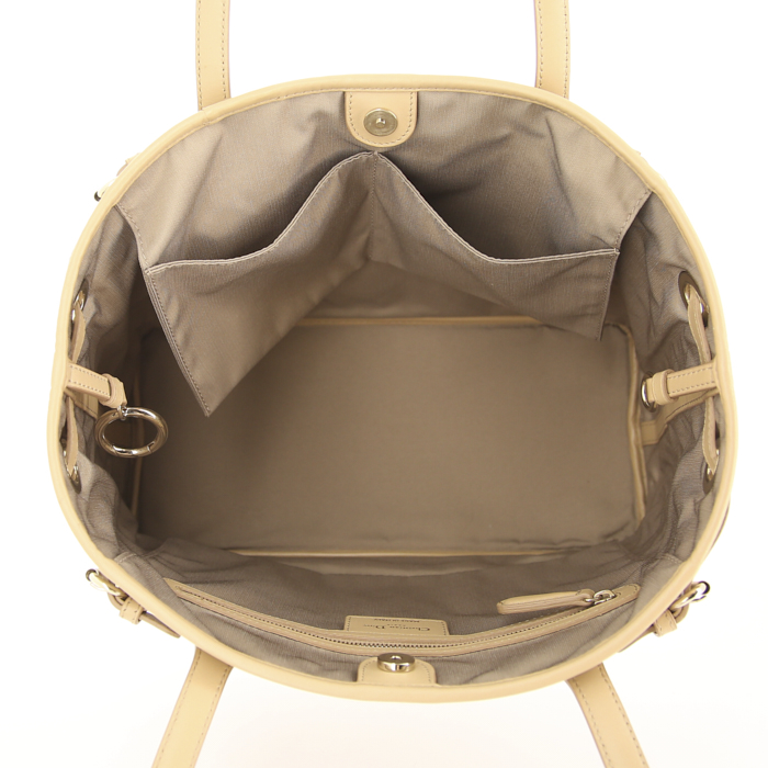 Bolso Cabás Dior Panarea en lona cannage beige y cuero beige - Detail D2