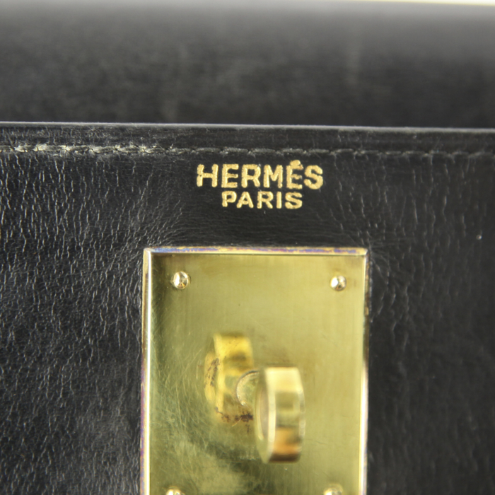 Borsa Hermes Kelly 28 cm in pelle box nera - Detail D3