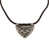 Hermes Touareg necklace in silver and leather - 00pp thumbnail