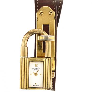 Montre Hermes Kelly-Cadenas en plaqué or Ref :  KE1.210 Vers  1990