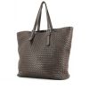 Bottega Veneta shopping bag in brown intrecciato leather and brown leather - 00pp thumbnail