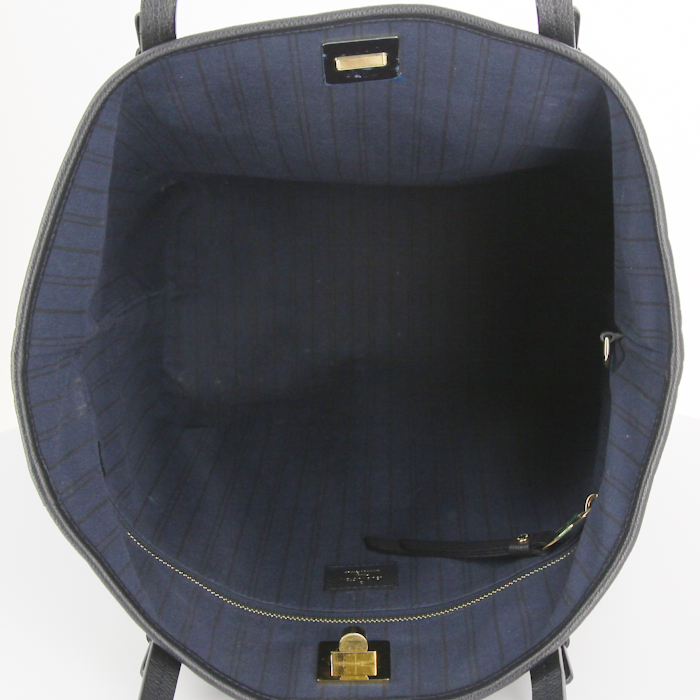 Louis Vuitton Citadines shopping bag in navy blue monogram leather - Detail D2